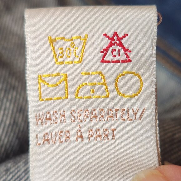 [L] Cleo Cotton Denim Jacket with 4 Pockets Women's Size Large Button Front - Picture 14 of 14